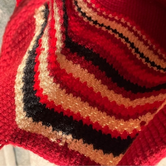 Y2K Retro ANGRY BIRDS Knit Crochet BOHO Double Strap Tote Bag Purse RARE - Picture 14 of 16